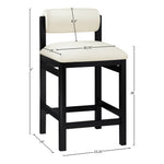 Roundhill Vegan Leather Upholstered Counter Stool in Cream