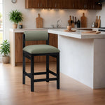 Roundhill Vegan Leather Upholstered Counter Stool in Green