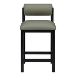 Roundhill Vegan Leather Upholstered Counter Stool in Green