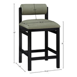 Roundhill Vegan Leather Upholstered Counter Stool in Green