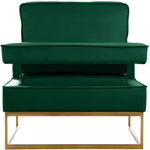 Noah Velvet Upholstered Accent Chair (511-) in Green