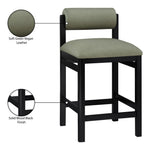 Roundhill Vegan Leather Upholstered Counter Stool in Green