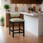 Roundhill Vegan Leather Upholstered Counter Stool in Taupe
