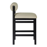 Roundhill Vegan Leather Upholstered Counter Stool in Taupe