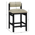 Roundhill Vegan Leather Upholstered Counter Stool in Taupe