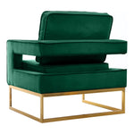 Noah Velvet Upholstered Accent Chair (511-) in Green