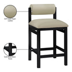 Roundhill Vegan Leather Upholstered Counter Stool in Taupe