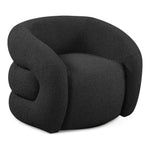Roxbury Boucle Fabric Upholstered Swivel Accent Chair in Black