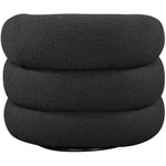 Roxbury Boucle Fabric Upholstered Swivel Accent Chair in Black
