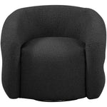 Roxbury Boucle Fabric Upholstered Swivel Accent Chair in Black