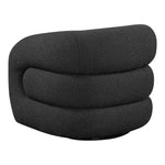 Roxbury Boucle Fabric Upholstered Swivel Accent Chair in Black