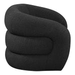 Roxbury Boucle Fabric Upholstered Swivel Accent Chair in Black