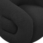 Roxbury Boucle Fabric Upholstered Swivel Accent Chair in Black