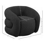 Roxbury Boucle Fabric Upholstered Swivel Accent Chair in Black