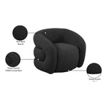 Roxbury Boucle Fabric Upholstered Swivel Accent Chair in Black