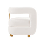 Amirah Velvet Lounge Chair in White
