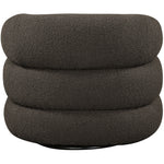 Roxbury Boucle Fabric Upholstered Swivel Accent Chair in Brown