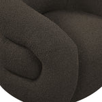 Roxbury Boucle Fabric Upholstered Swivel Accent Chair in Brown
