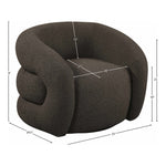 Roxbury Boucle Fabric Upholstered Swivel Accent Chair in Brown