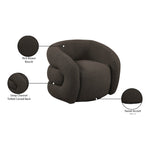 Roxbury Boucle Fabric Upholstered Swivel Accent Chair in Brown