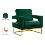 Noah Velvet Upholstered Accent Chair (511-) in Green