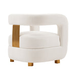 Amirah Velvet Lounge Chair in White