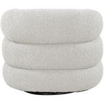 Roxbury Boucle Fabric Upholstered Swivel Accent Chair in Cream