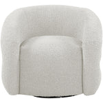 Roxbury Boucle Fabric Upholstered Swivel Accent Chair in Cream