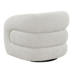 Roxbury Boucle Fabric Upholstered Swivel Accent Chair in Cream