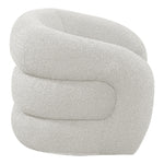 Roxbury Boucle Fabric Upholstered Swivel Accent Chair in Cream