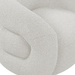 Roxbury Boucle Fabric Upholstered Swivel Accent Chair in Cream