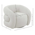 Roxbury Boucle Fabric Upholstered Swivel Accent Chair in Cream