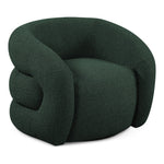 Roxbury Boucle Fabric Upholstered Swivel Accent Chair in Green