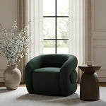 Roxbury Boucle Fabric Upholstered Swivel Accent Chair in Green