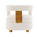 Amirah Velvet Lounge Chair in White