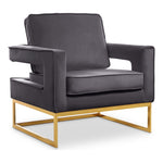 Noah Velvet Upholstered Accent Chair (511-) in Grey