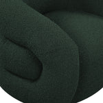 Roxbury Boucle Fabric Upholstered Swivel Accent Chair in Green