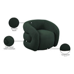 Roxbury Boucle Fabric Upholstered Swivel Accent Chair in Green