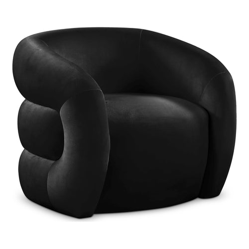Roxbury Velvet Upholstered Accent Chair in Black