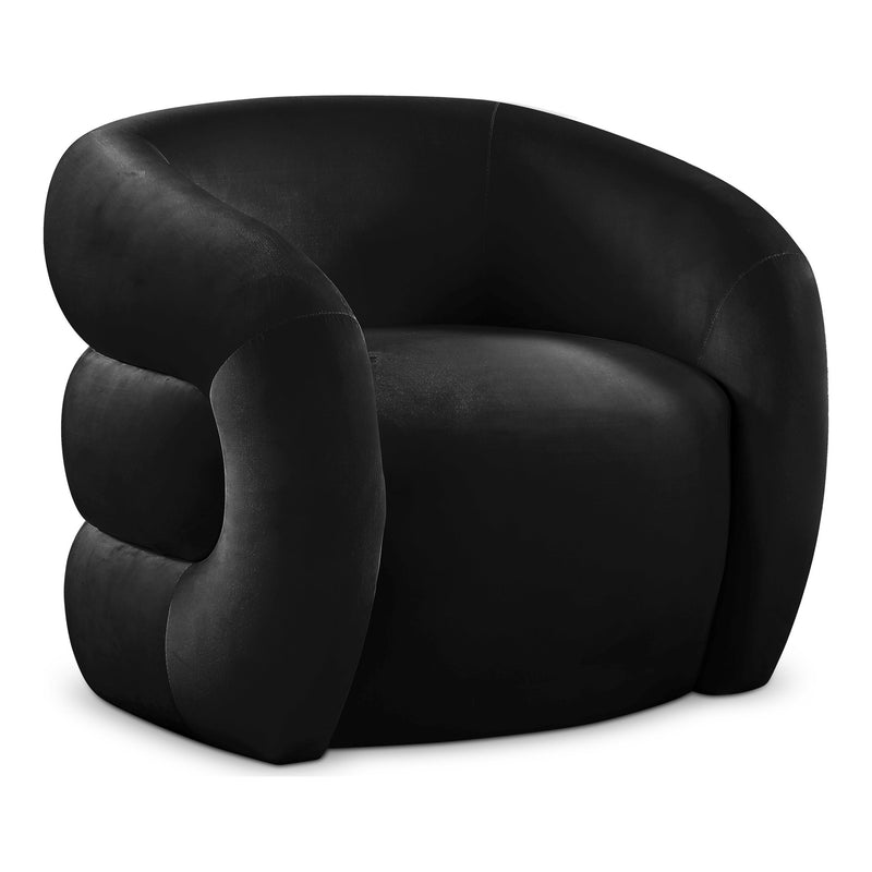 Roxbury Velvet Upholstered Accent Chair in Black