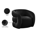 Roxbury Velvet Upholstered Accent Chair in Black