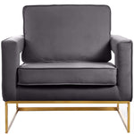 Noah Velvet Upholstered Accent Chair (511-) in Grey