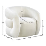 Roxbury Velvet Upholstered Accent Chair in Cream