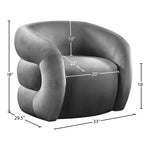 Roxbury Velvet Upholstered Accent Chair in Grey