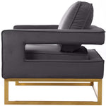 Noah Velvet Upholstered Accent Chair (511-) in Grey