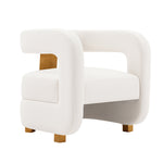 Amirah Velvet Lounge Chair in White