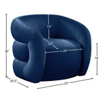 Roxbury Velvet Upholstered Accent Chair in Navy
