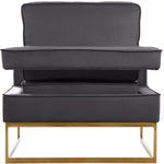 Noah Velvet Upholstered Accent Chair (511-) in Grey
