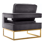 Noah Velvet Upholstered Accent Chair (511-) in Grey
