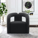 Darian Boucle Lounge Chair in Black